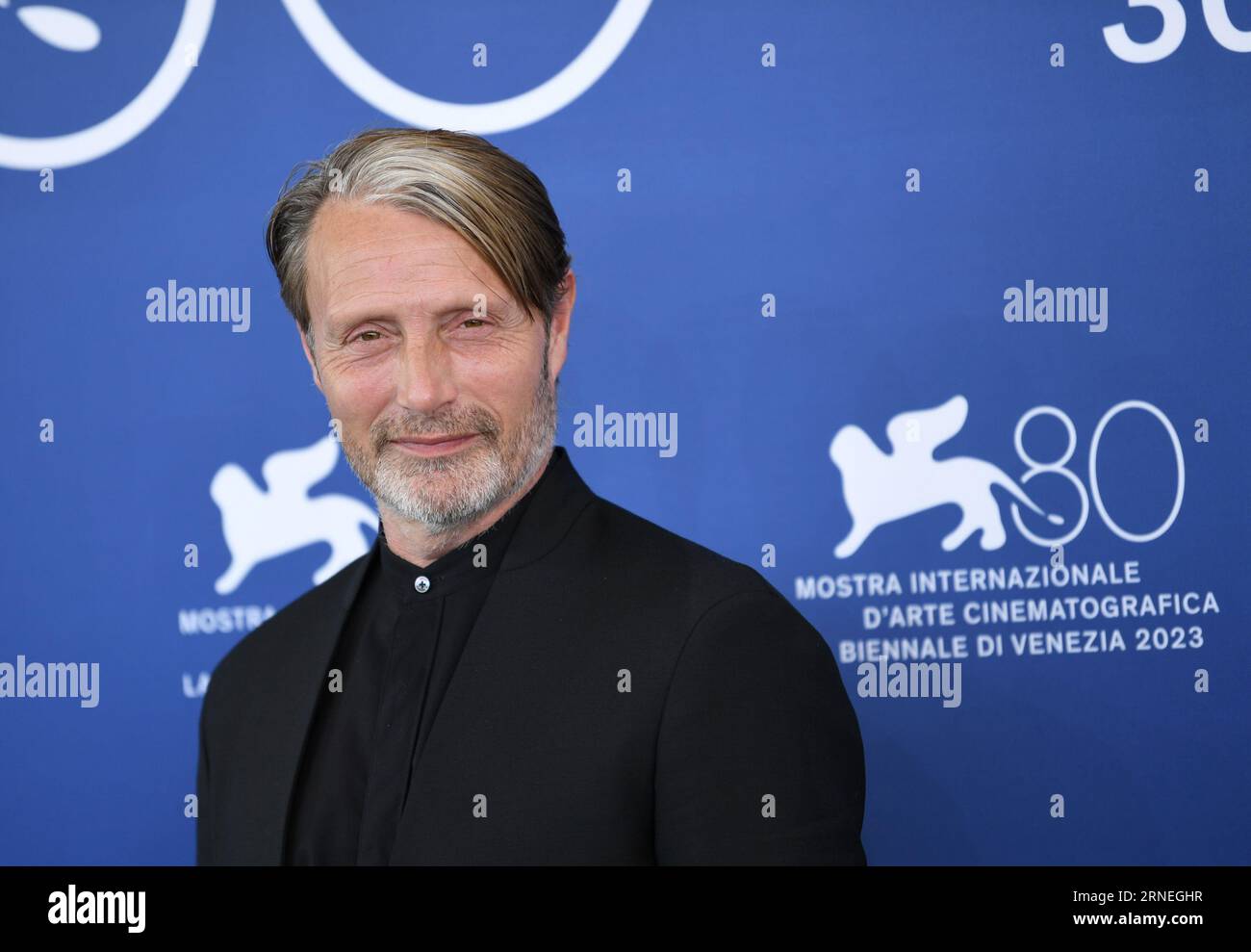 Venice, Italy. 1st Sep, 2023. Actor Mads Mikkelsen attends a photocall for the film 'Bastarden (The Promised Land)' during the 80th Venice International Film Festival in Venice, Italy, Sept. 1, 2023. The film will compete for the prestigious Golden Lion prize. Credit: Jin Mamengni/Xinhua/Alamy Live News Stock Photo