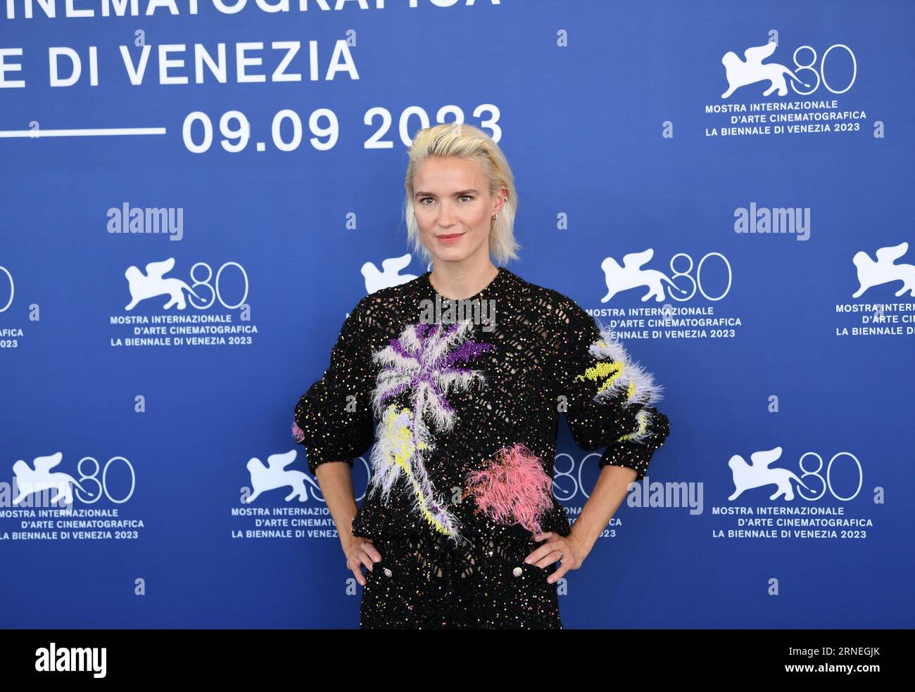 Venice, Italy. 1st Sep, 2023. Actress Amanda Collin attends a photocall for the film 'Bastarden (The Promised Land)' during the 80th Venice International Film Festival in Venice, Italy, Sept. 1, 2023. The film will compete for the prestigious Golden Lion prize. Credit: Jin Mamengni/Xinhua/Alamy Live News Stock Photo
