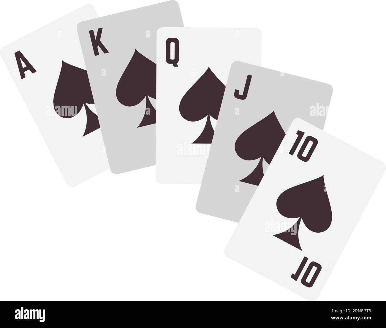 Royal flush hand of spades. Winning poker combination Stock Vector Image & Art Alamy