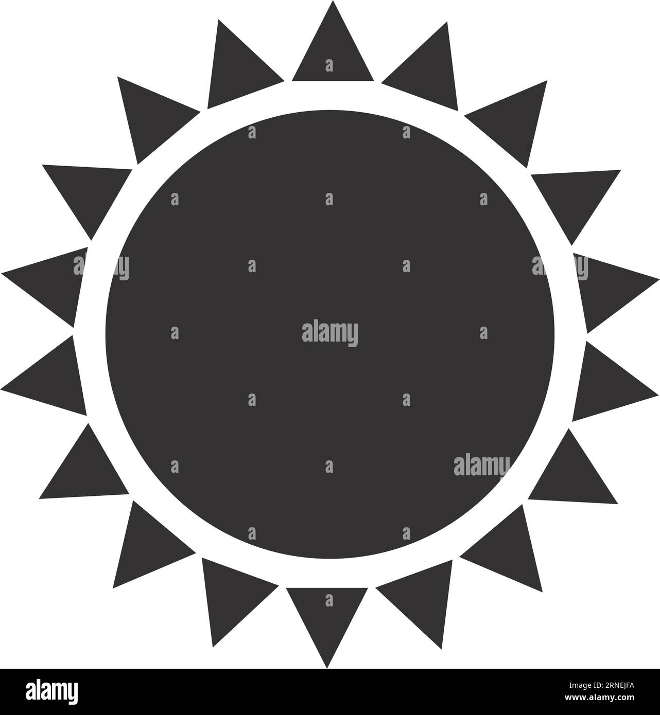 Sun black icon. Summer heat. Hot weather Stock Vector