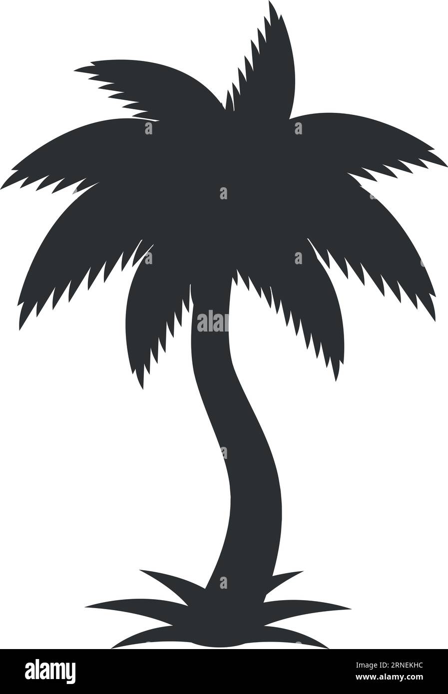 Jungle tree icon. Black tropical palm silhouette Stock Vector Image ...