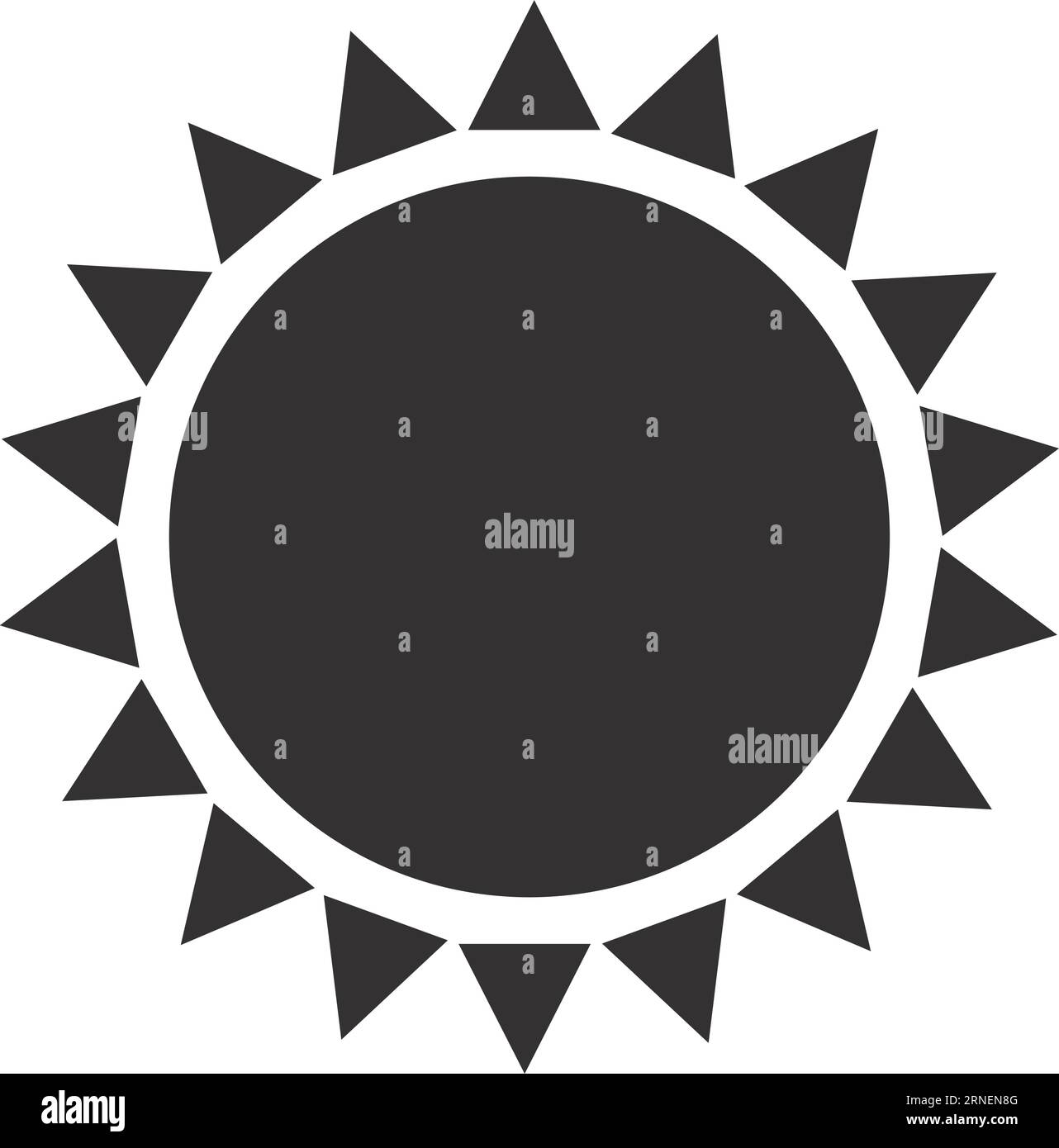 Sun black icon. Summer heat. Hot weather Stock Vector