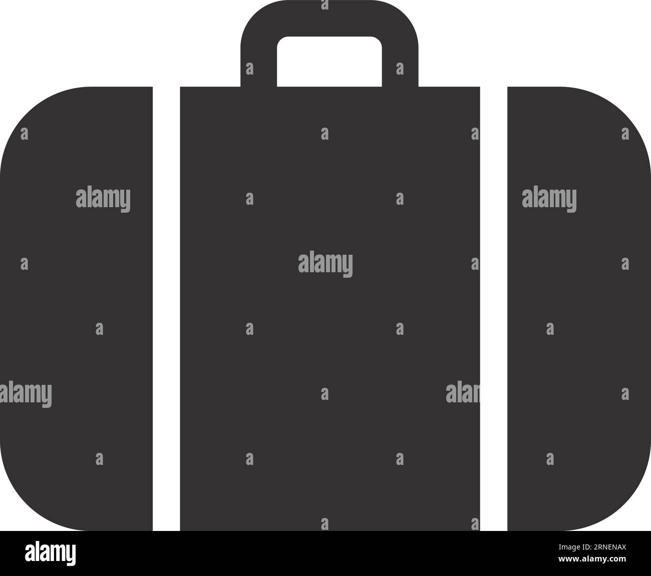 Vintage suitcase black icon. Travel bag symbol Stock Vector