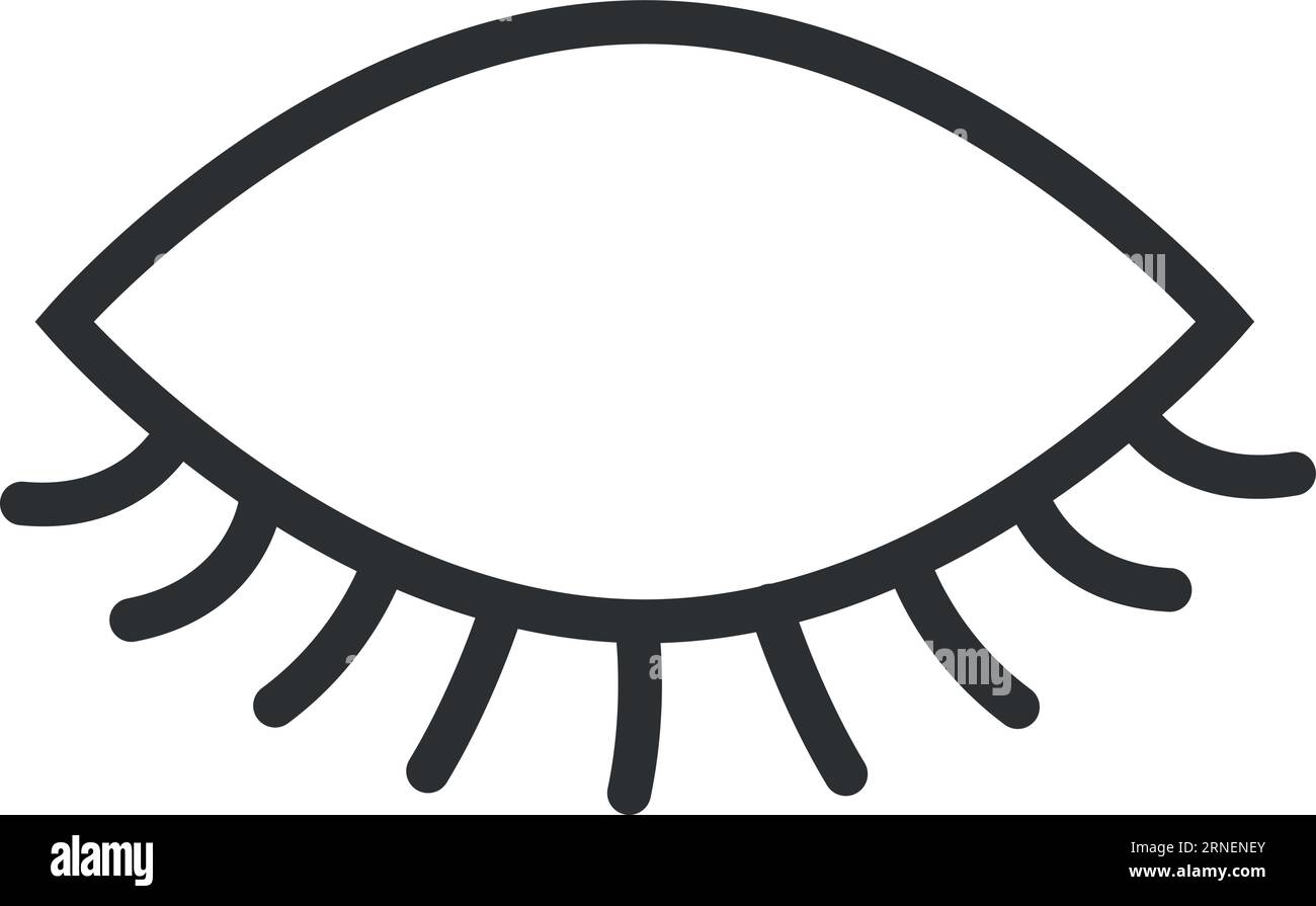 Closed eye black line icon. Blindness symbol Stock Vector Image & Art