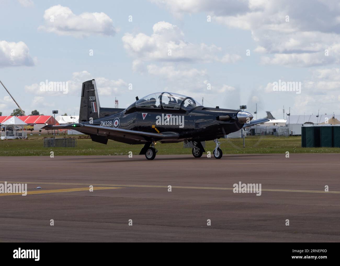Beechcraft T-6 Texan II training aircraft ZM328  about to leave the 2023 Royal International Air Tattoo Stock Photo