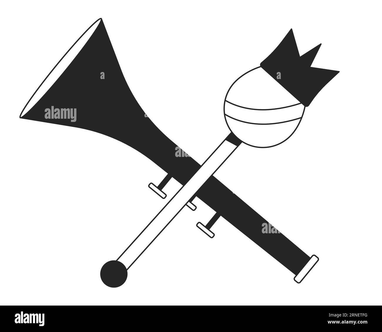Royal regalias flat monochrome isolated vector object Stock Vector