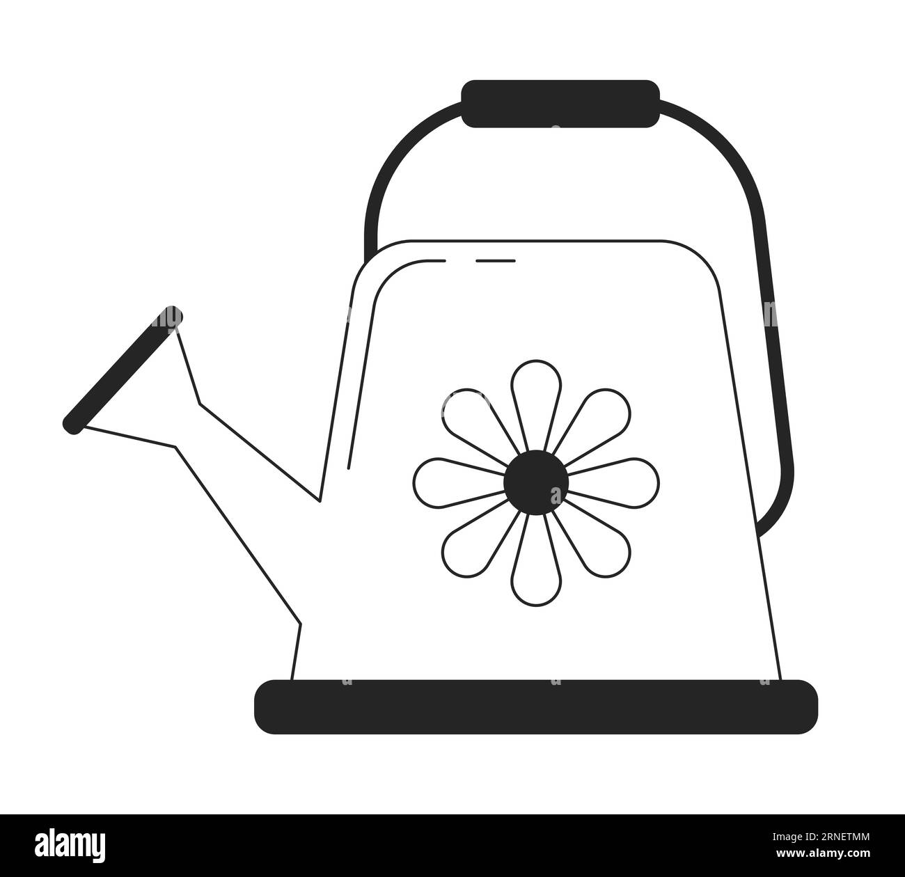 Water can flat monochrome isolated vector object Stock Vector Image