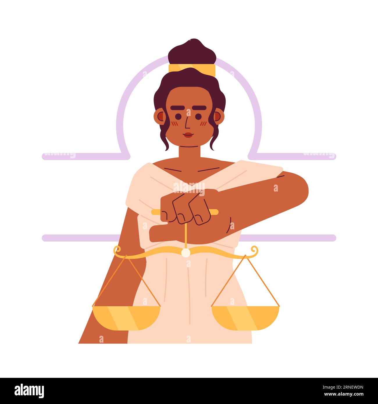 Libra zodiac sign flat concept vector spot illustration Stock Vector