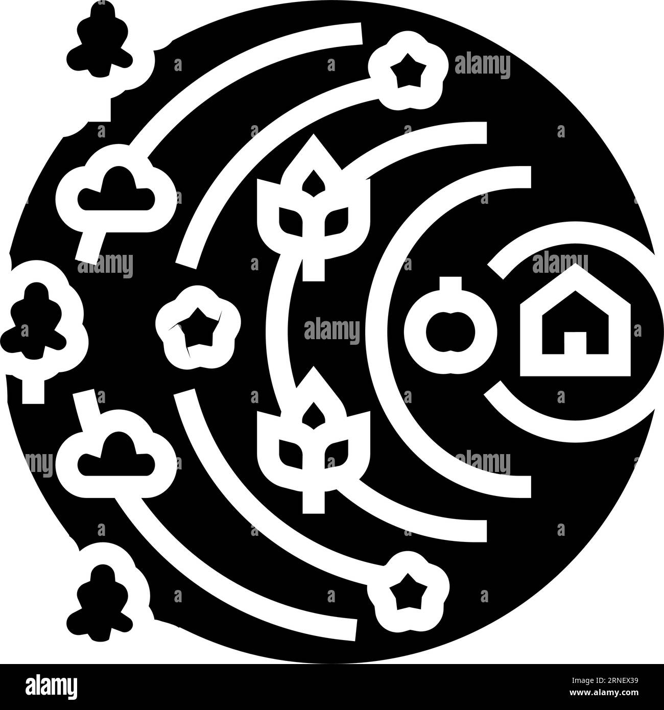 permaculture environmental glyph icon vector illustration Stock Vector ...
