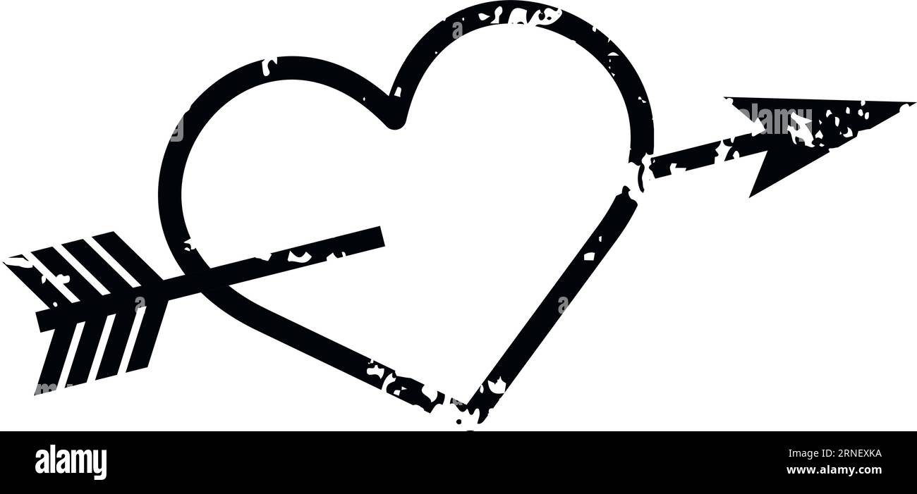 Heart vintage love arrow hi-res stock photography and images - Alamy