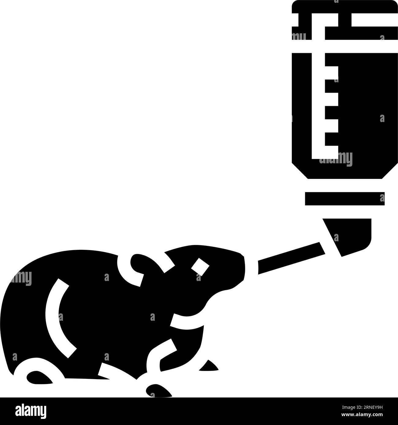 hamster drink water glyph icon vector illustration Stock Vector Image