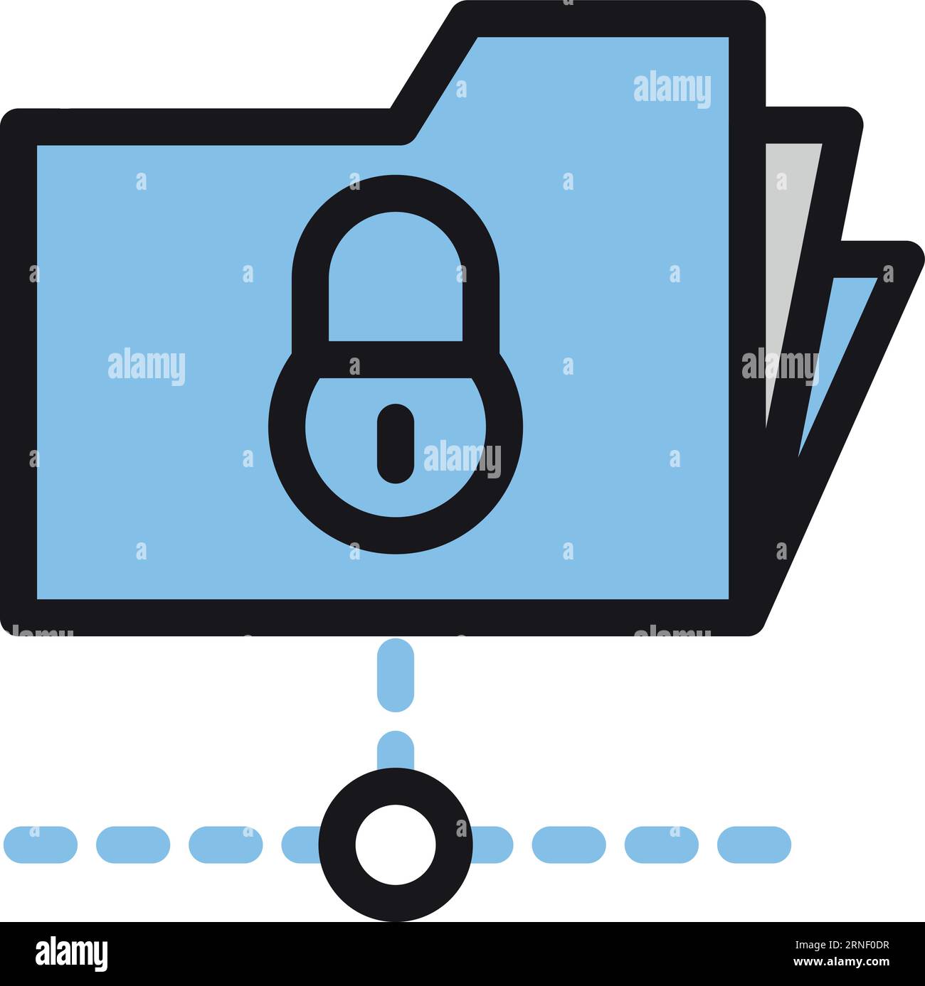 Protected data icon. File binder with lock sign Stock Vector