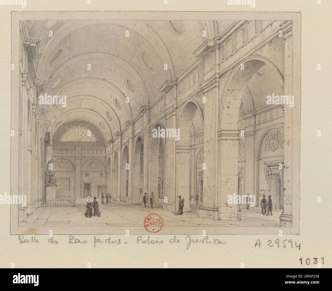 Salle des Pas-Perdus. Palais de Justice 19th century by Henri