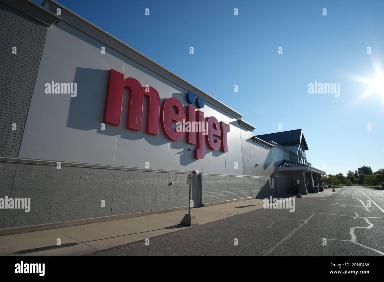 Meijer supermarket sign in Davison Michigan Stock Photo