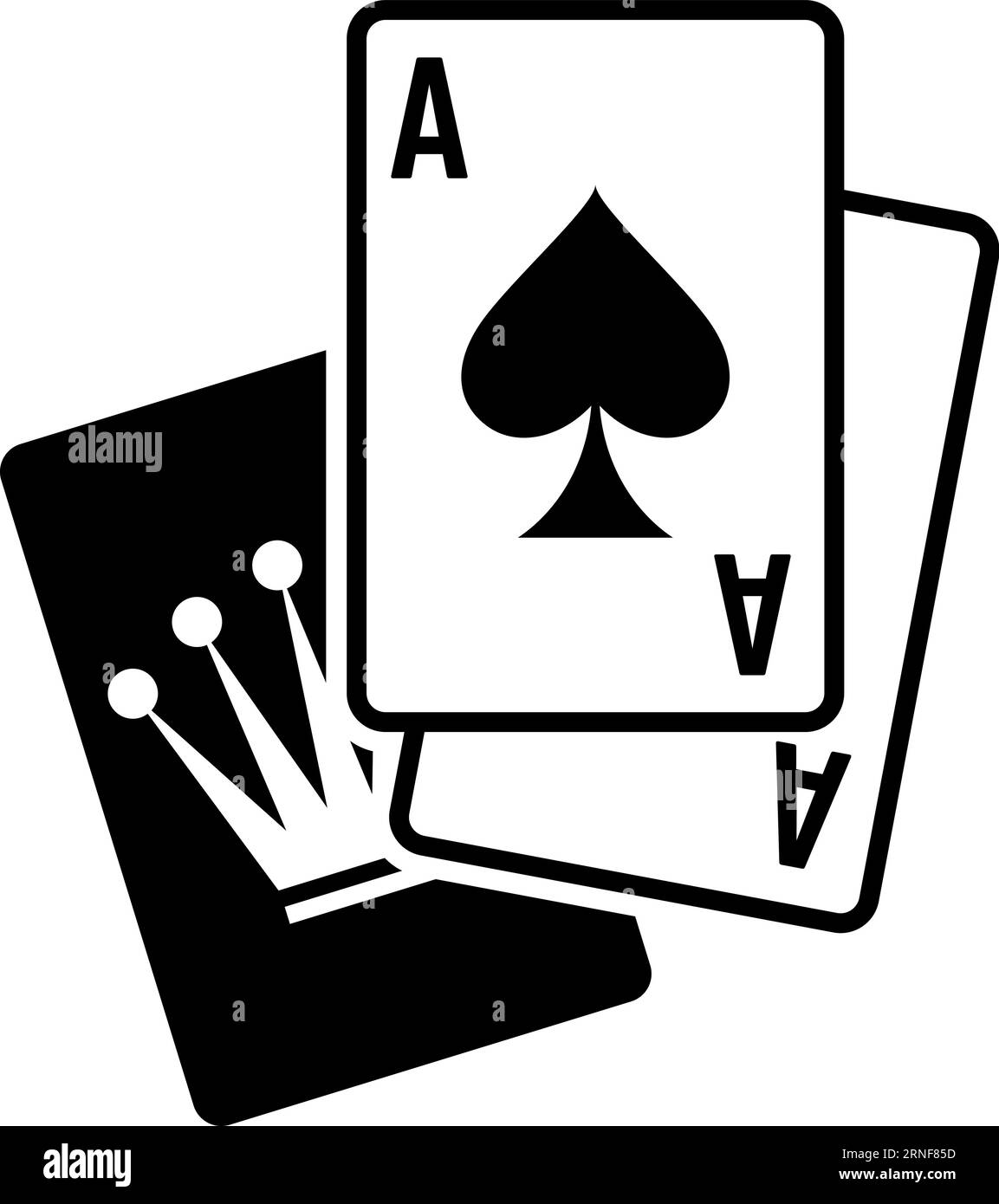 Pair of aces icon. Card gambling game symbol Stock Vector