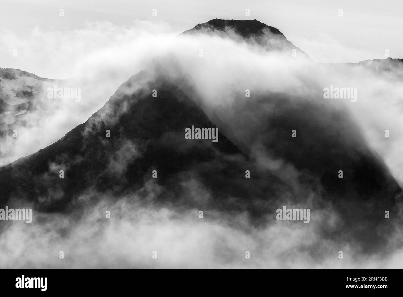 Low cloud, Honningsvag Port, Mageroya Island, Troms og Finnmark, Norway ...