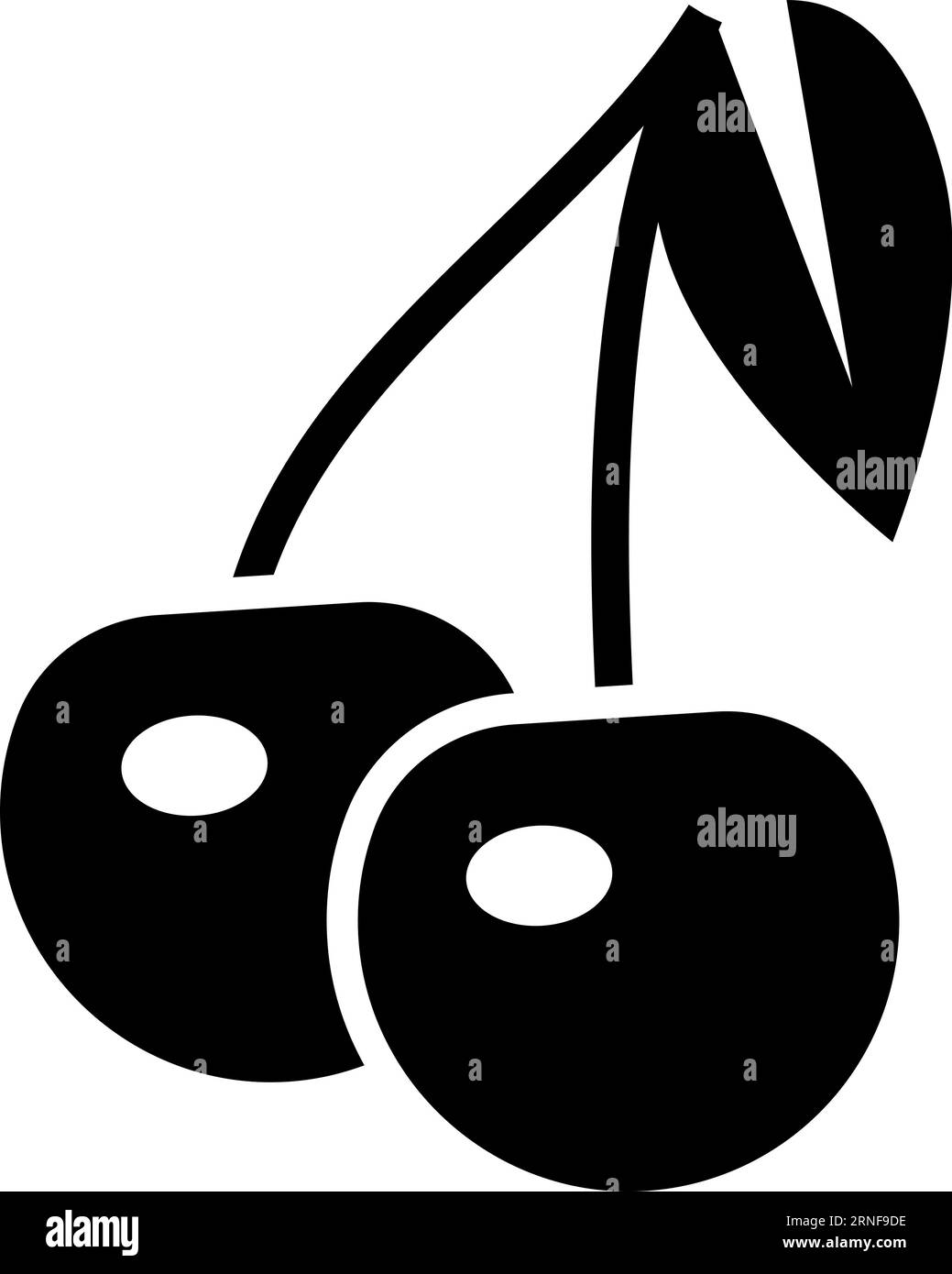 Cherry black icon. Ripe sweet berry symbol Stock Vector Image & Art - Alamy