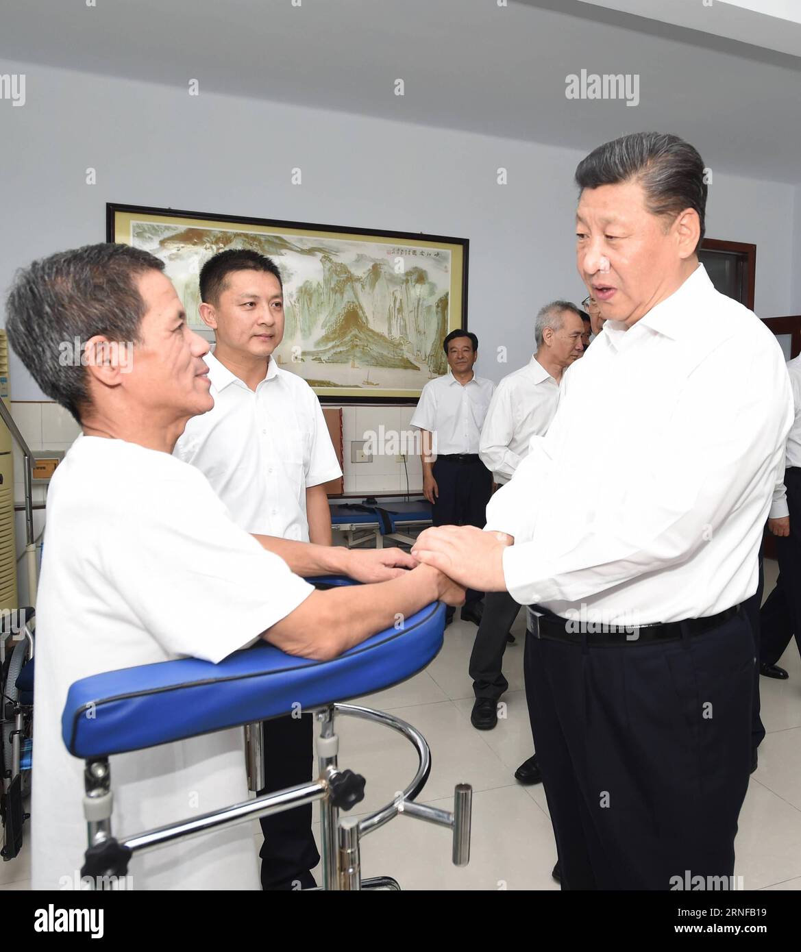 TANGSHAN, July 28, 2016 -- Chinese President Xi Jinping (3rd L), who is  also general secretary of the Communist Party of China (CPC) Central  Committee and chairman of the Central Military Commission (