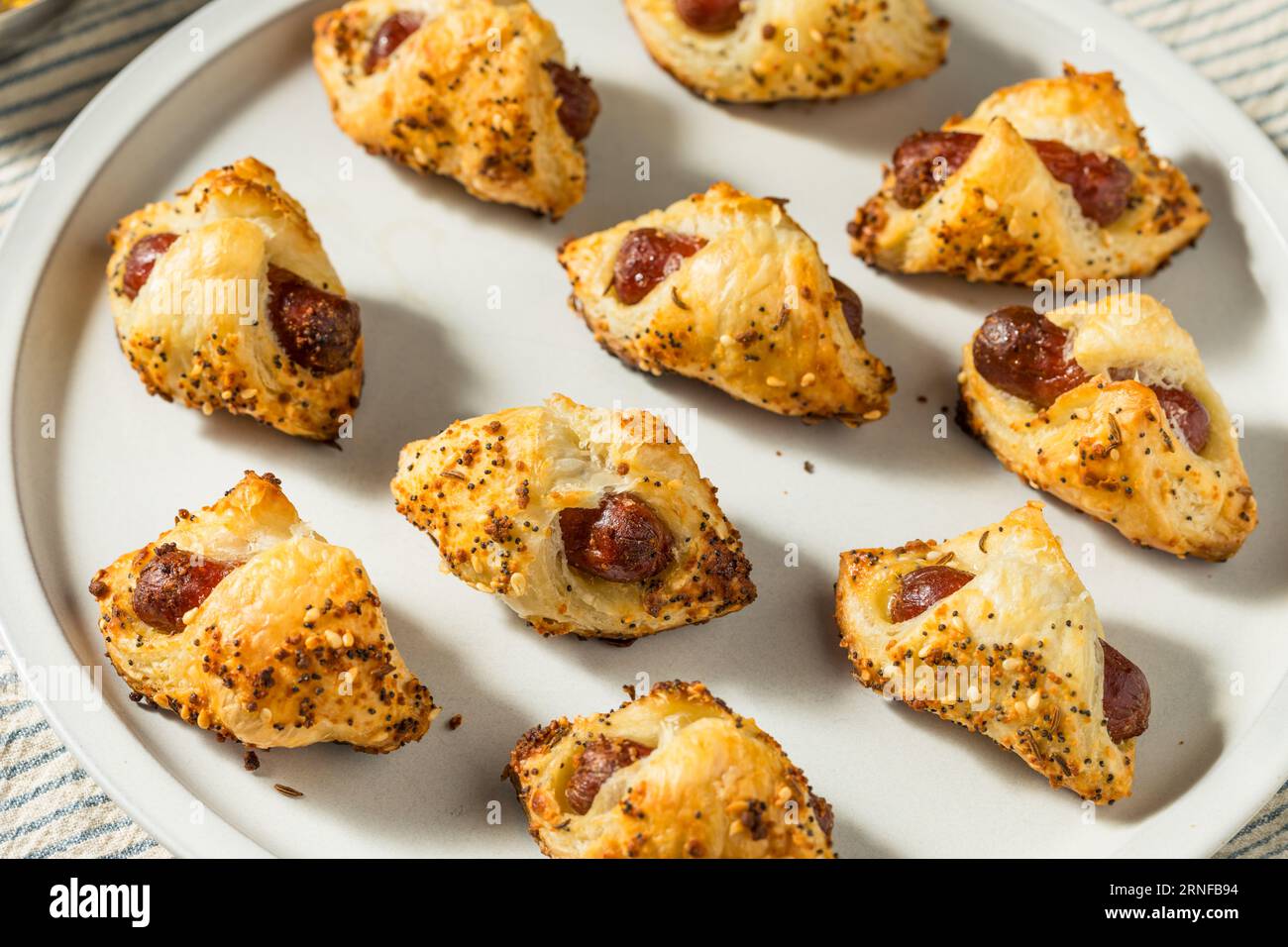 Homemade Pig in a Blanket Hot Dog with Puff Pastry Stock Photo Alamy