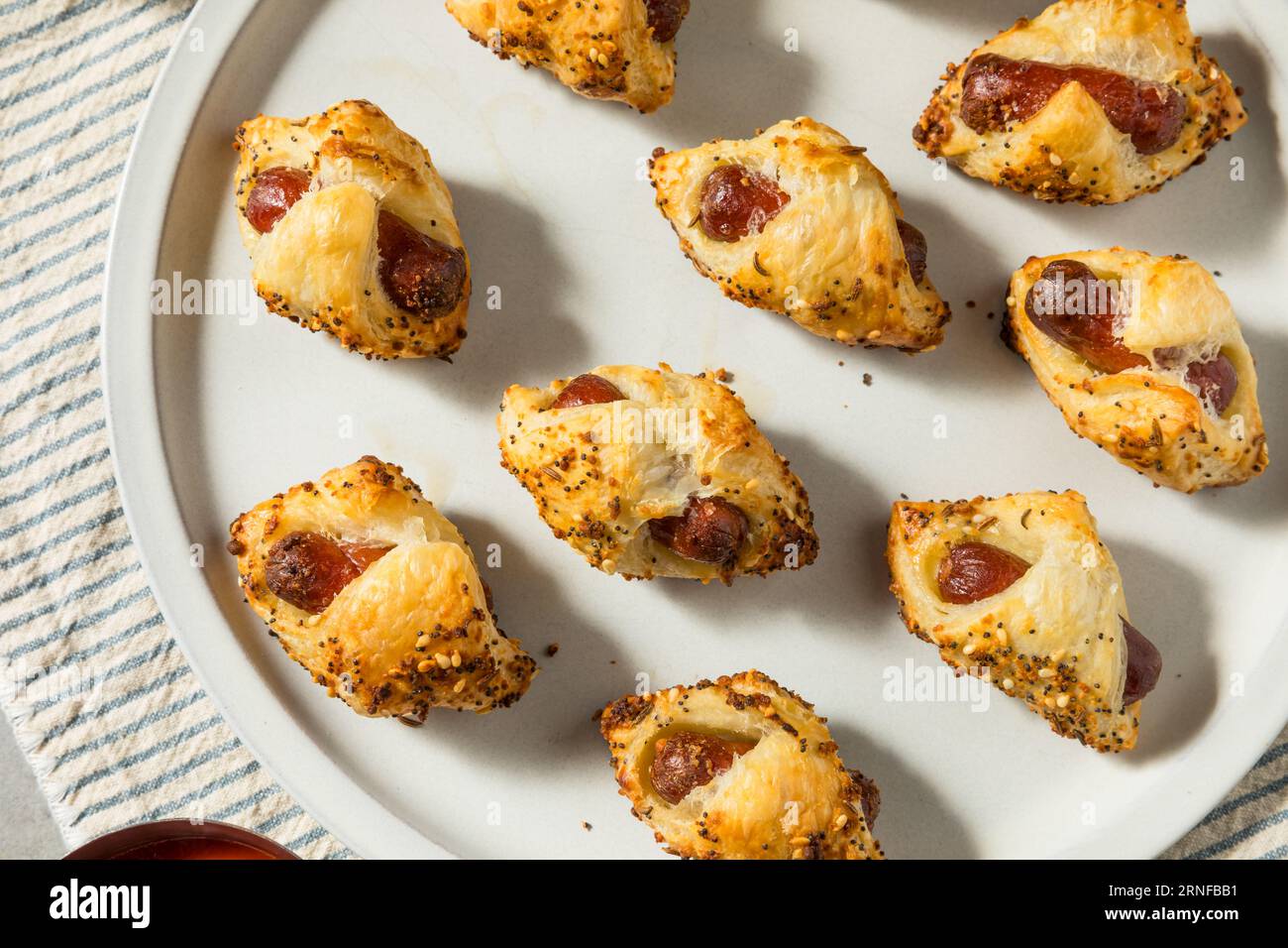 Homemade Pig in a Blanket Hot Dog with Puff Pastry Stock Photo Alamy