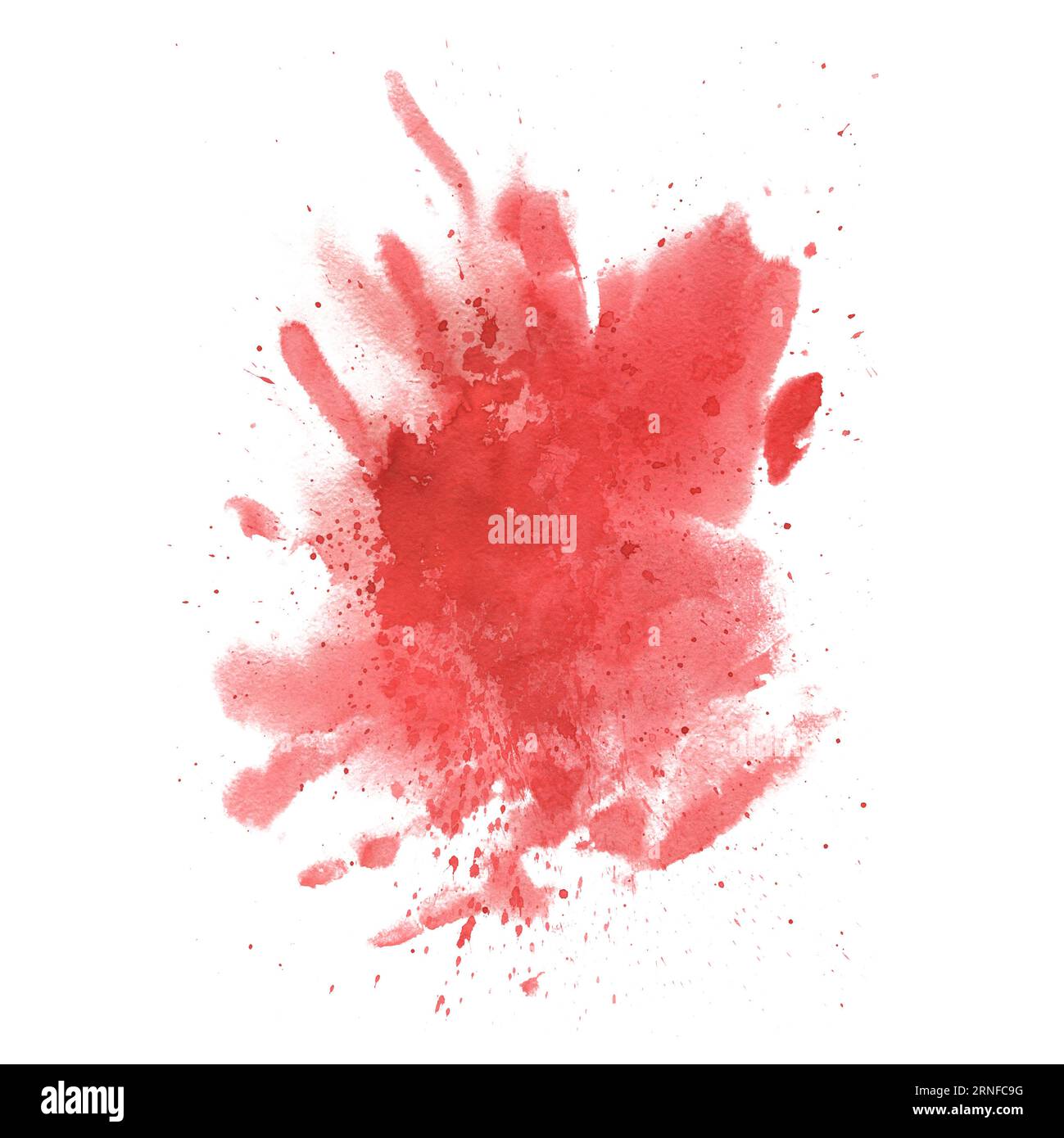 Bright red, scarlet blood stain with splashes for the design and decor