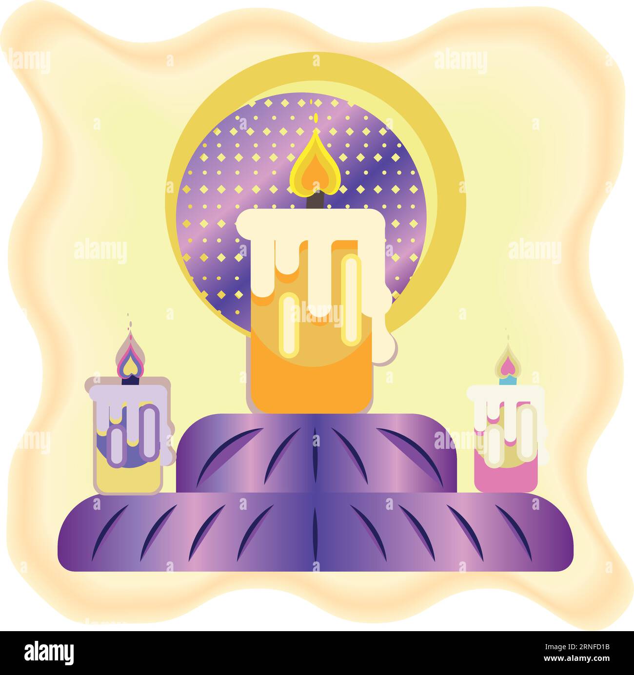 Decorated altar with candles Dia de muertos Vector Stock Vector