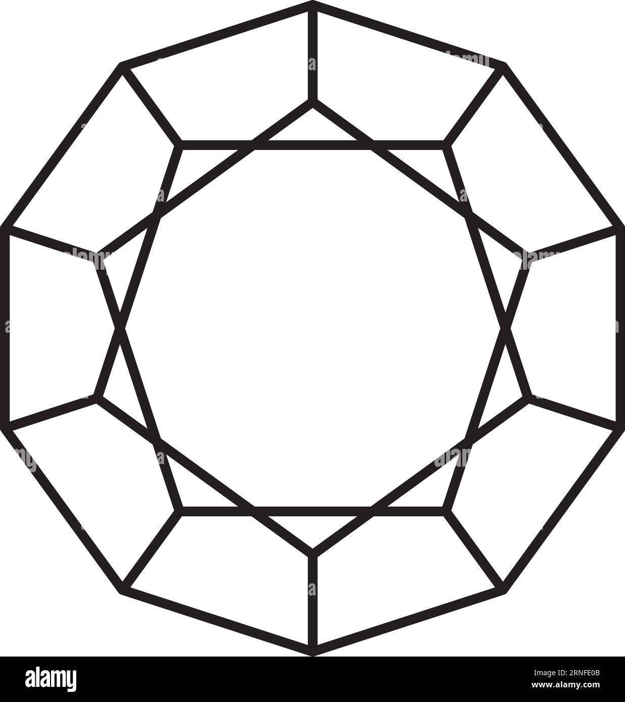 Gemstone geometric line icon. Black crystal symbol Stock Vector