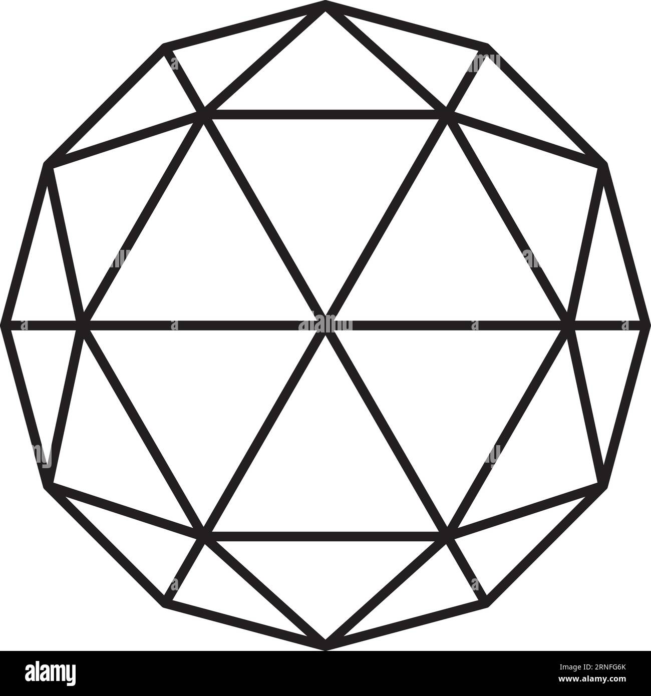 Geometric polygonal structure icon. Black line crystal Stock Vector
