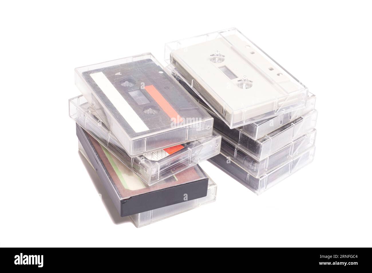 Collection of various vintage audio cassettes tapes Stock Photo - Alamy