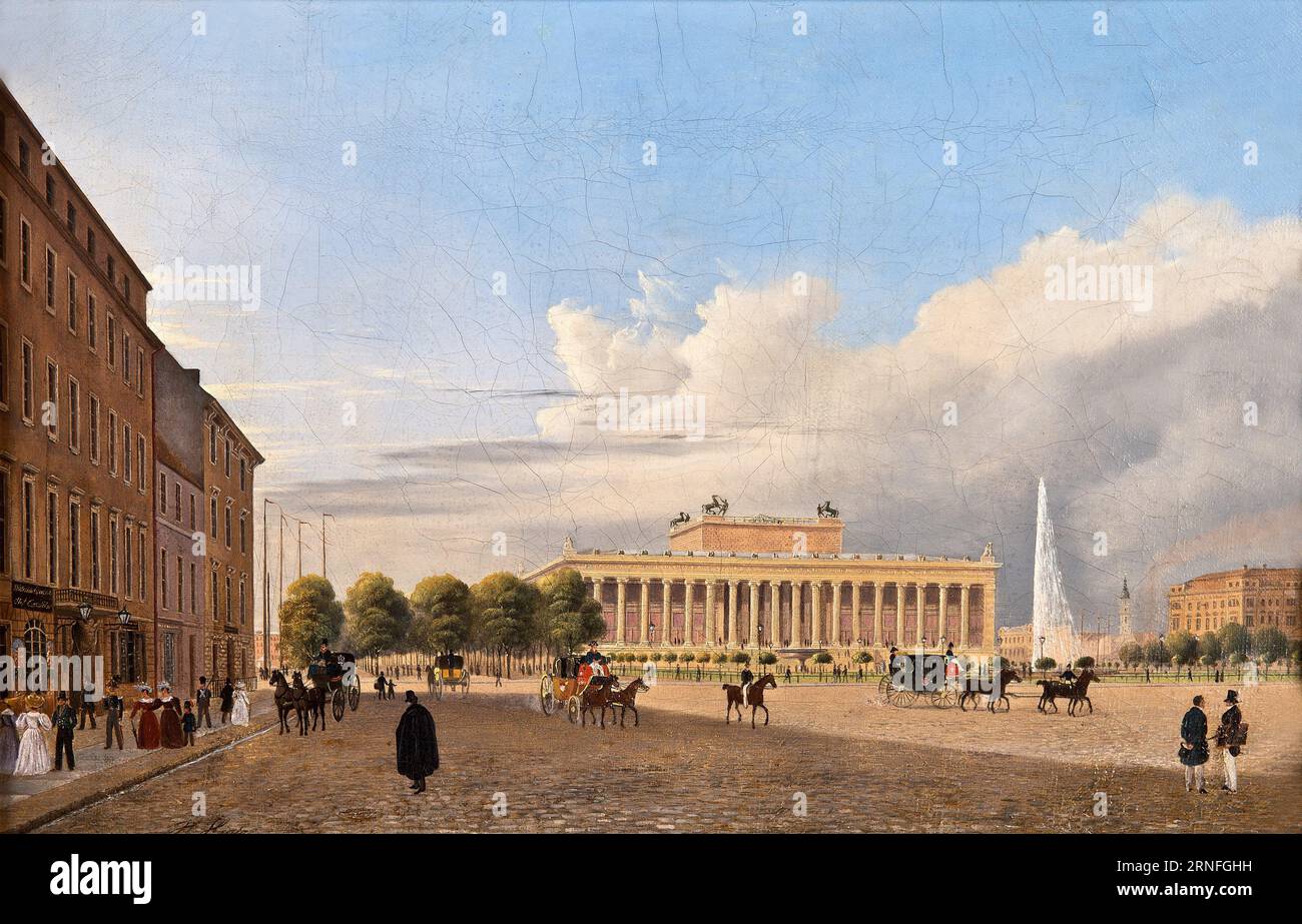 The Royal Museum in Berlin seen from the Schlossfreiheit 1832 by Johann Heinrich Hintze Stock Photo