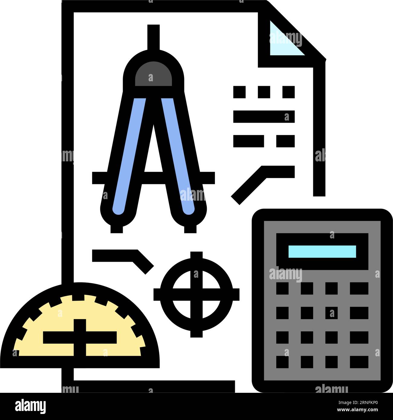 Precision Drafting Architectural Drafter Color Icon Vector Illustration ...