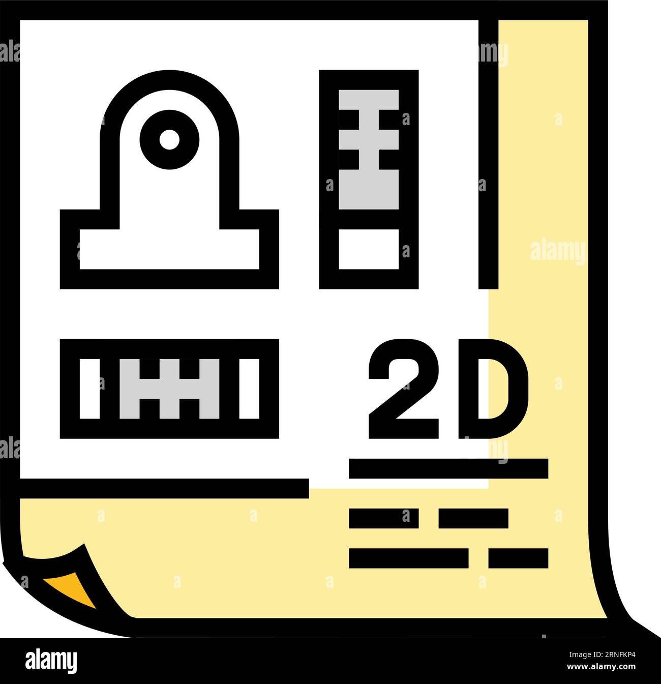 2d drafting architectural drafter color icon vector illustration Stock ...