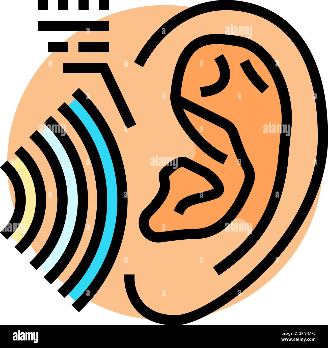 hearing test audiologist doctor color icon vector illustration Stock