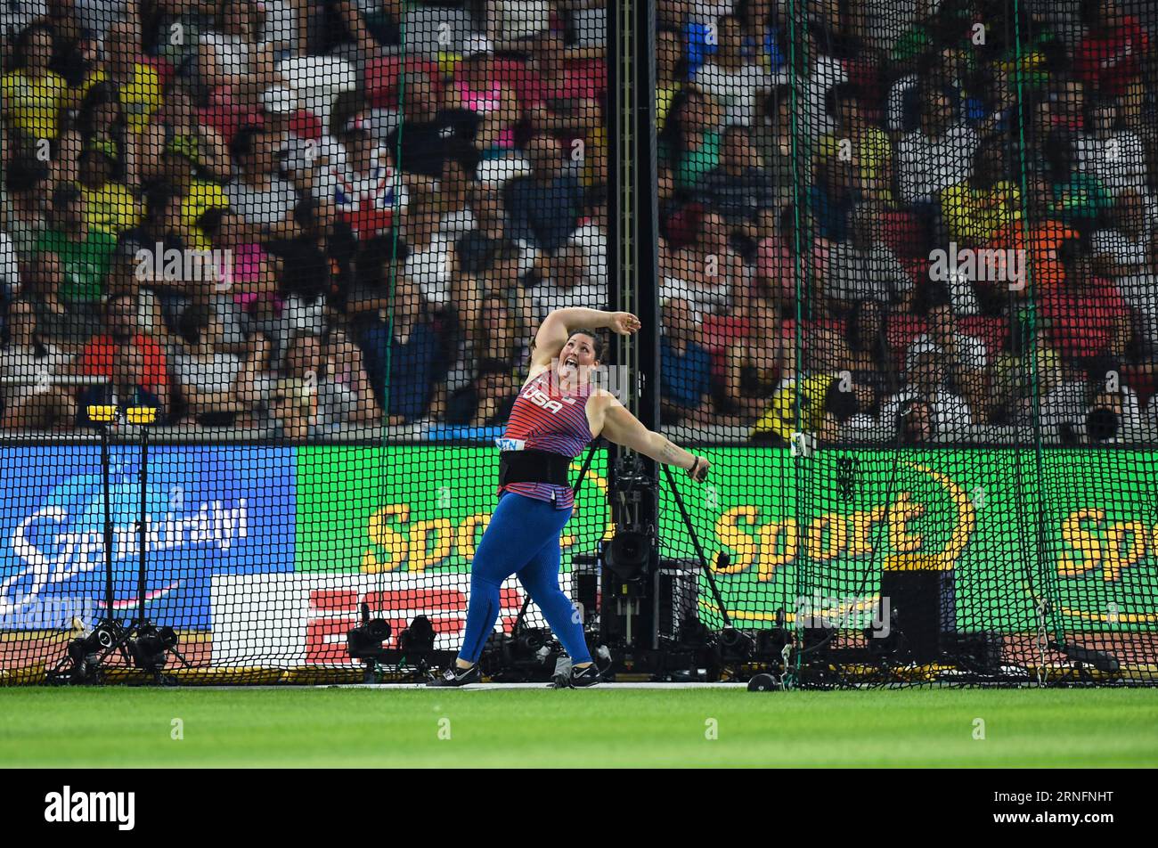 DeAnna Price of the USA competing in the women’s hammer final on day 6