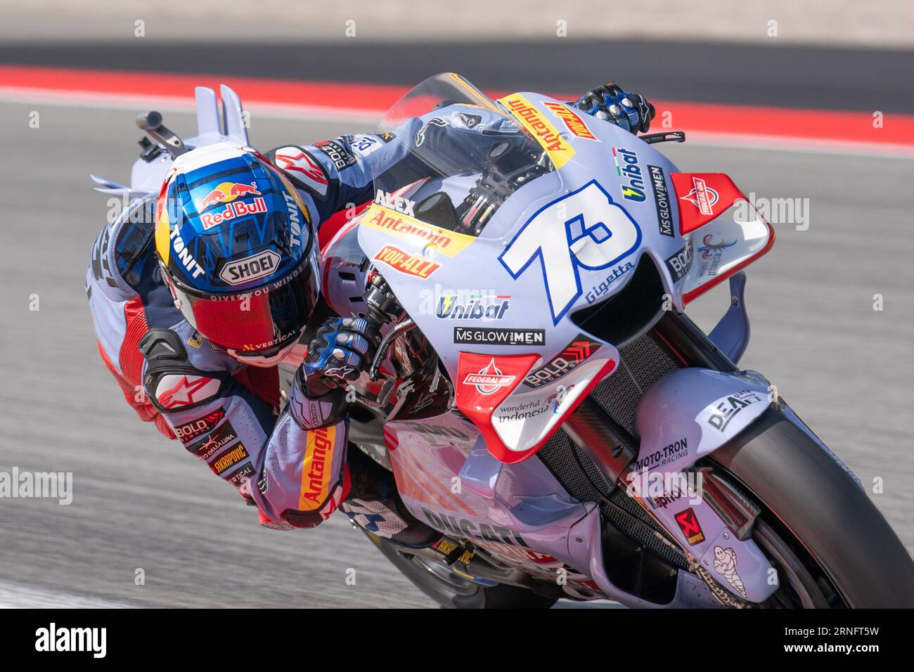 Barcelona, Spain. 01st Sep, 2023. 73 Alex Marquez Gresini Racing  MotoGPâ&#x84;¢ during the MotoGP Gran Premi Monster Energy de Catalunya  Free Practice Friday, 1-2-3 September 2023, at Circuit de  Barcelona-Catalunya in Barcelona,