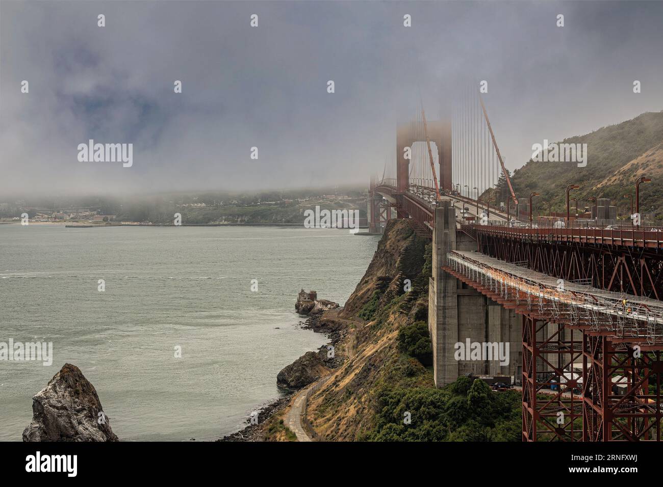Golden Gate Bridge Side View From Water