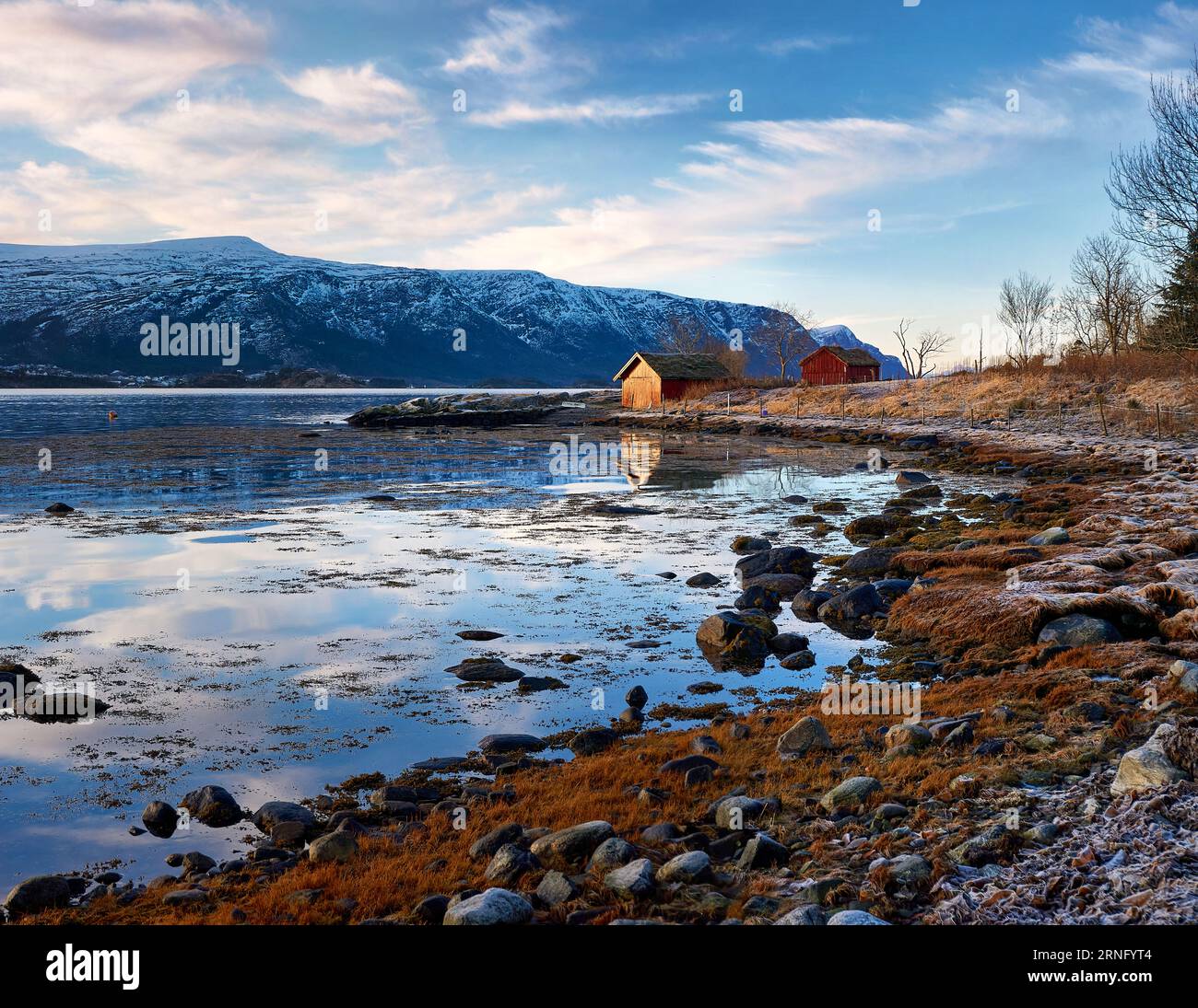 Lone fishing cabin in Ålesund, Norway Stock Photo