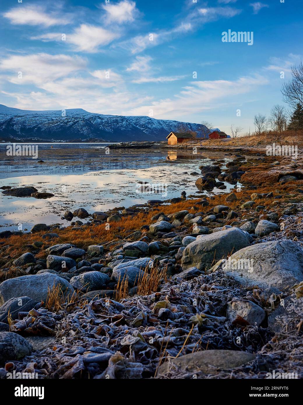 Lone fishing cabin in Ålesund, Norway Stock Photo