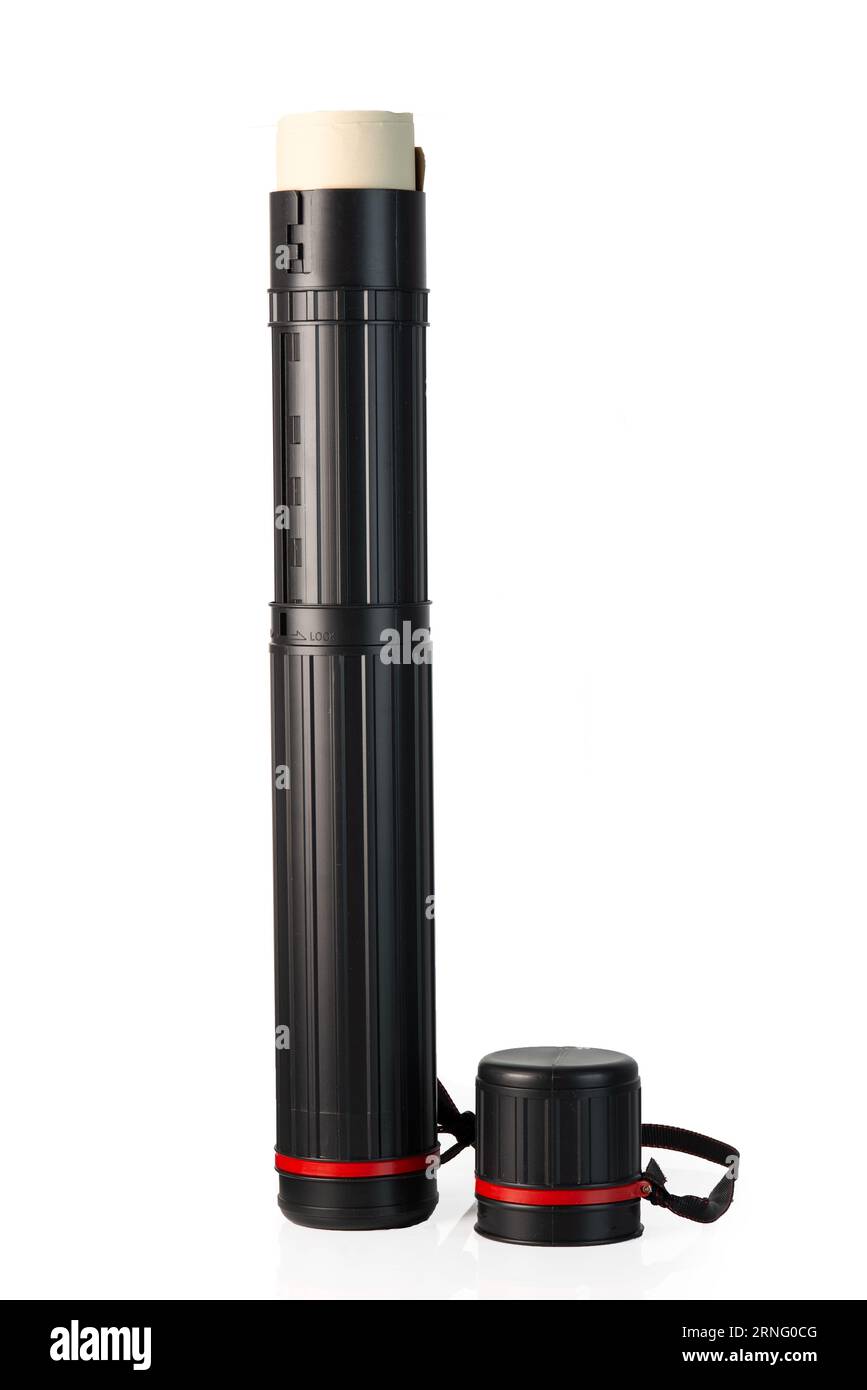 Black Plastic Telescopic Art Tube. Poster and Art Tubes for Storing and