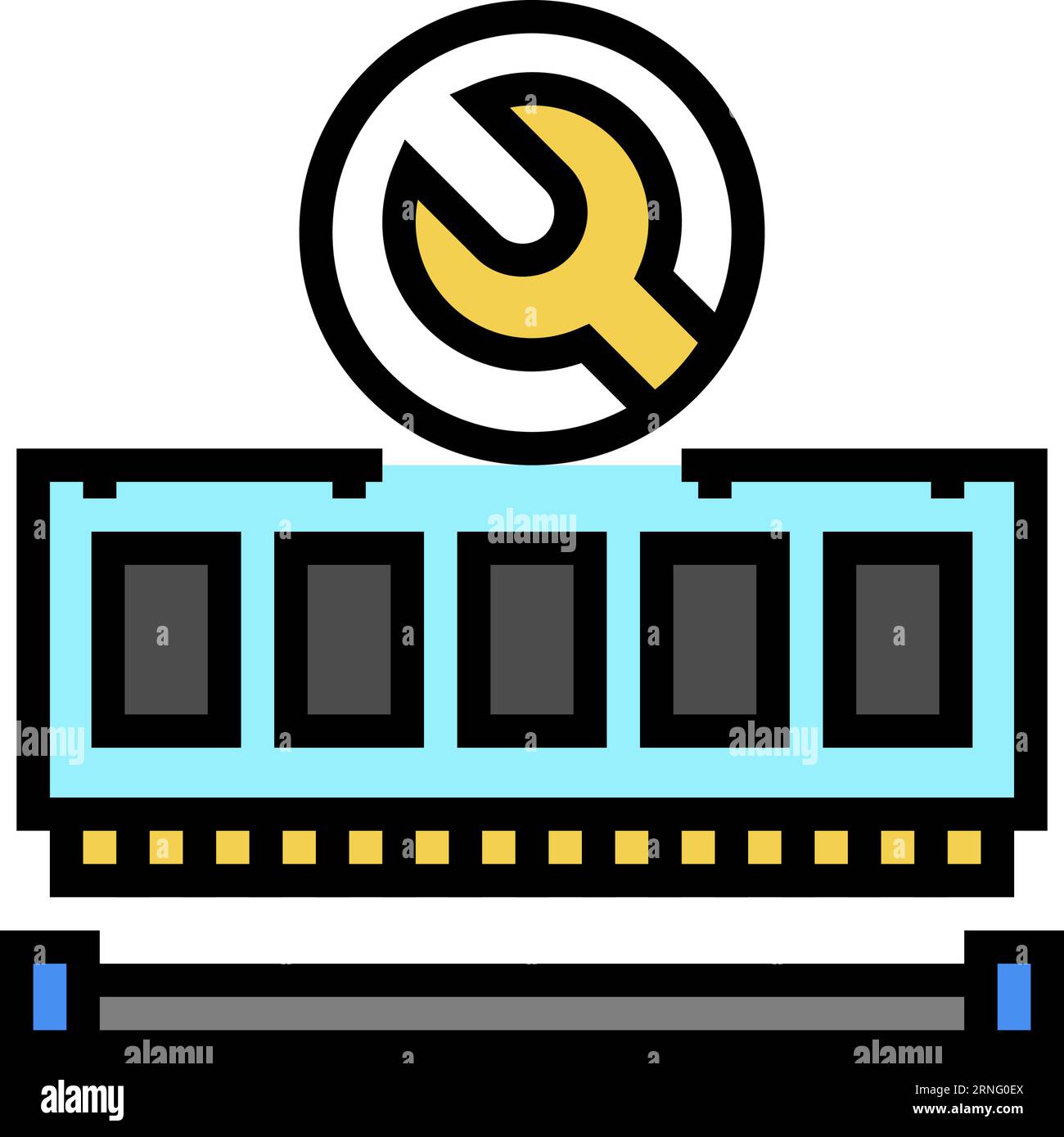 ram installation repair computer color icon vector illustration Stock ...