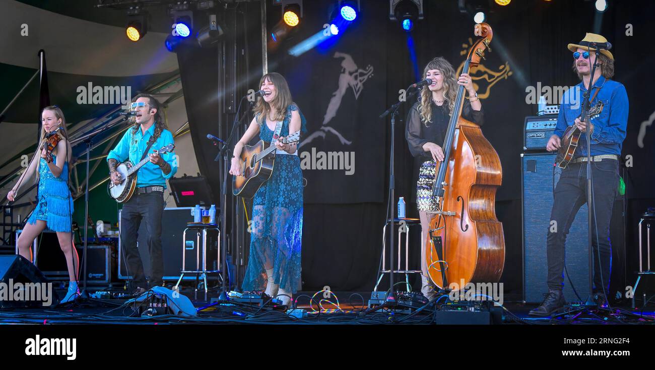 Molly Tuttle concert, Edmonton Folk Music Festival, Edmonton, Alberta, Canada Stock Photo