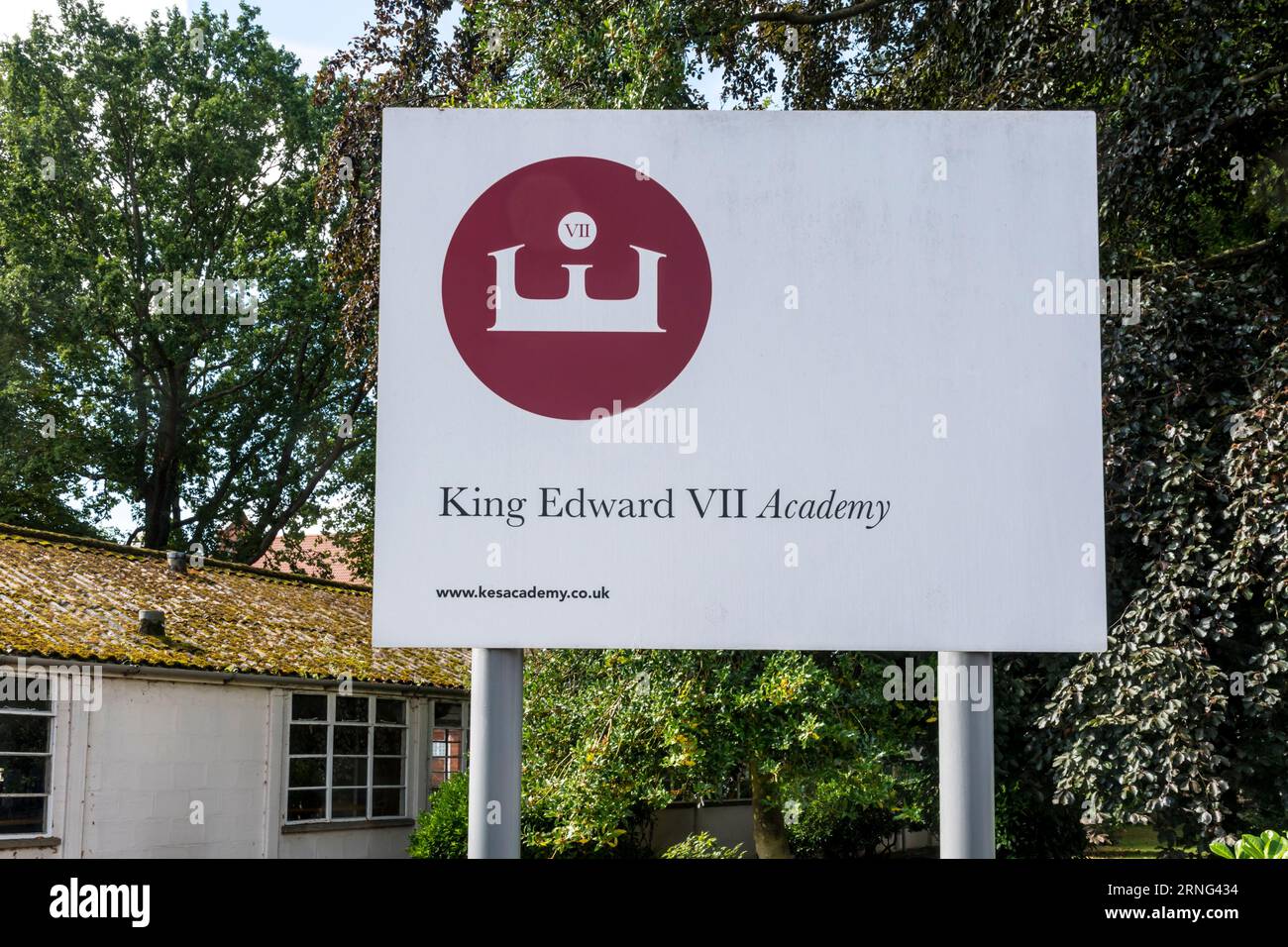 Sign for King Edward VII Academy, formerly King Edward VII Grammar School, King's Lynn Stock