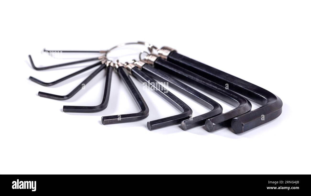 hex key wrench isolated on white background, Set of allen keys Stock Photo Alamy