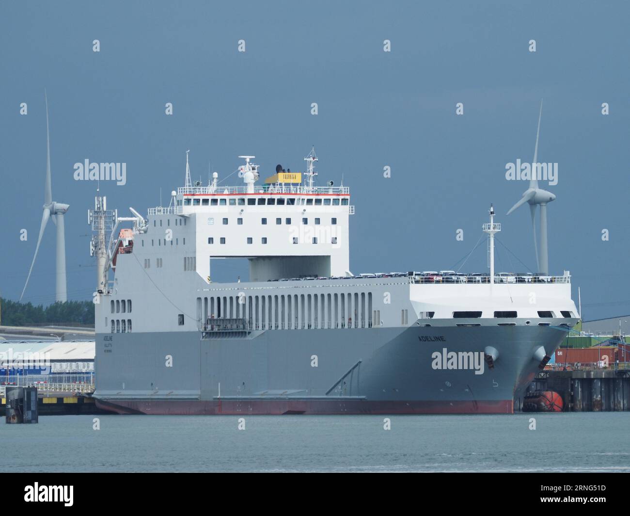 Car transport ship Adeline in the port of Vlissingen, Zeeland, the