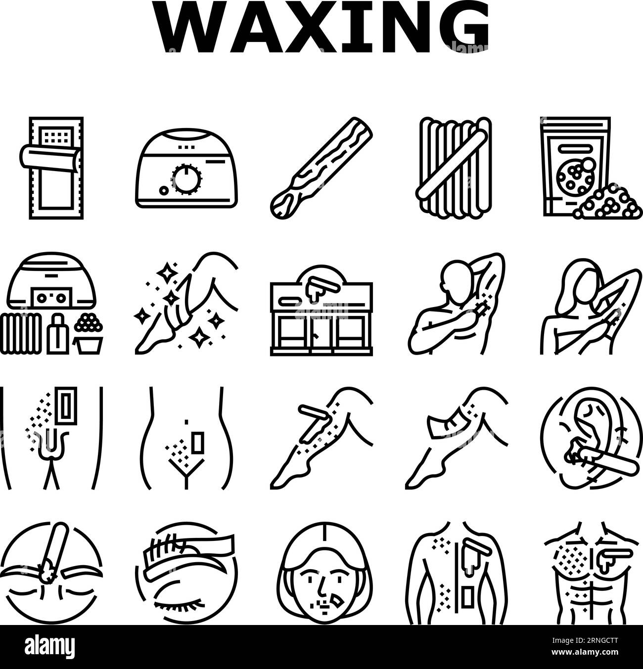 wax hair salon depilation icons set vector Stock Vector Image & Art Alamy