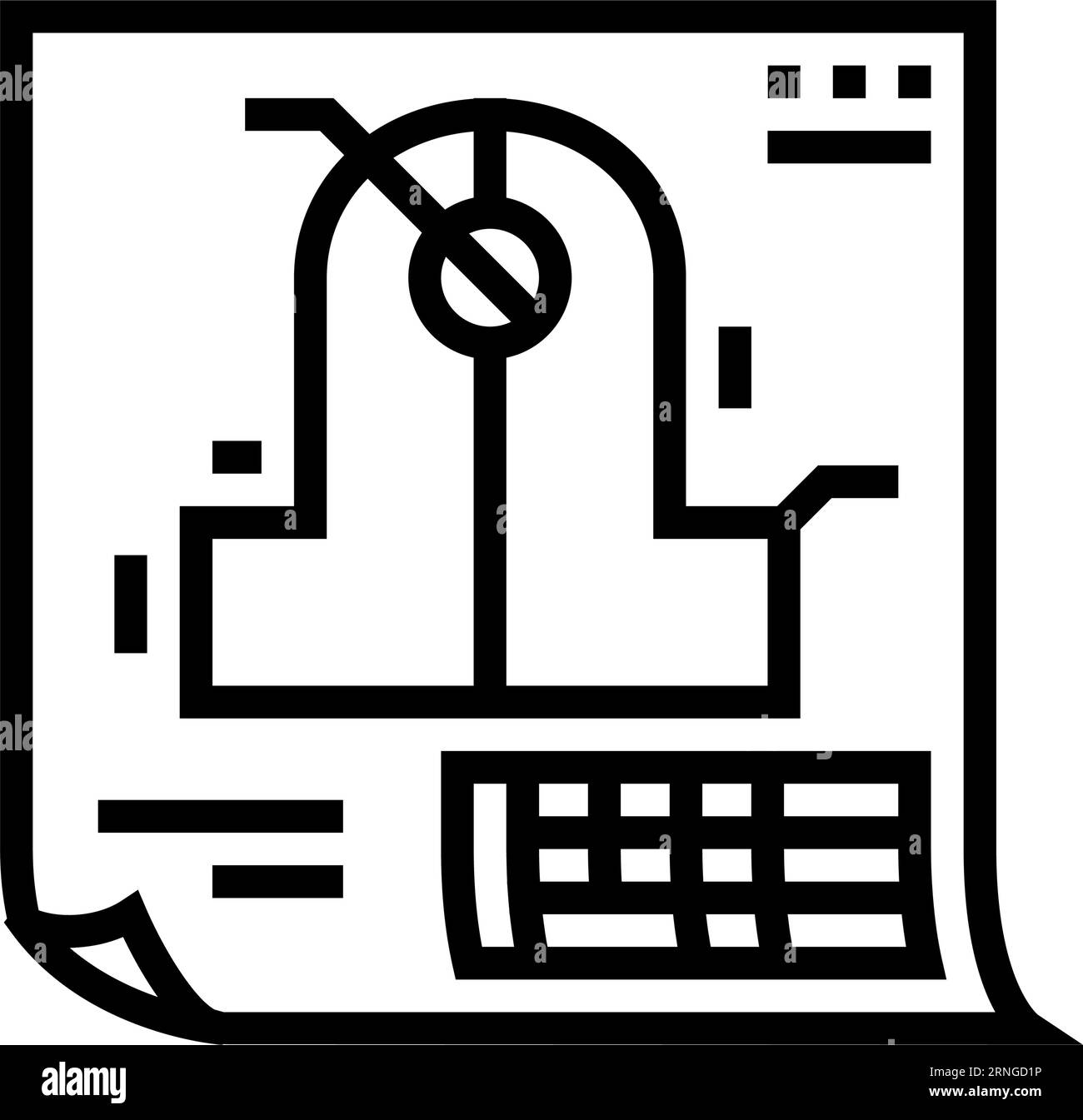technical drawings architectural drafter line icon vector illustration