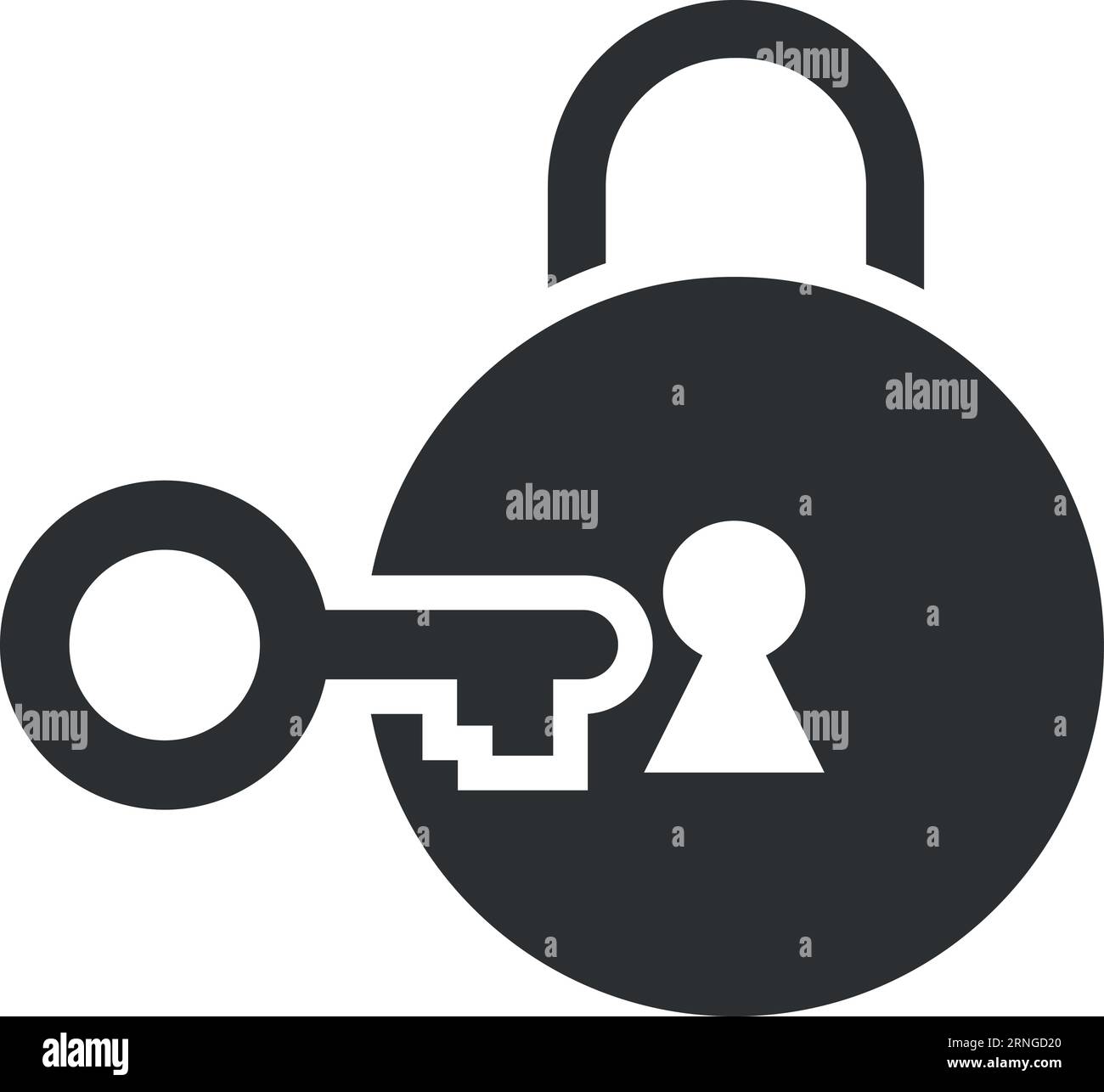 Key open lock icon. Private access symbol Stock Vector