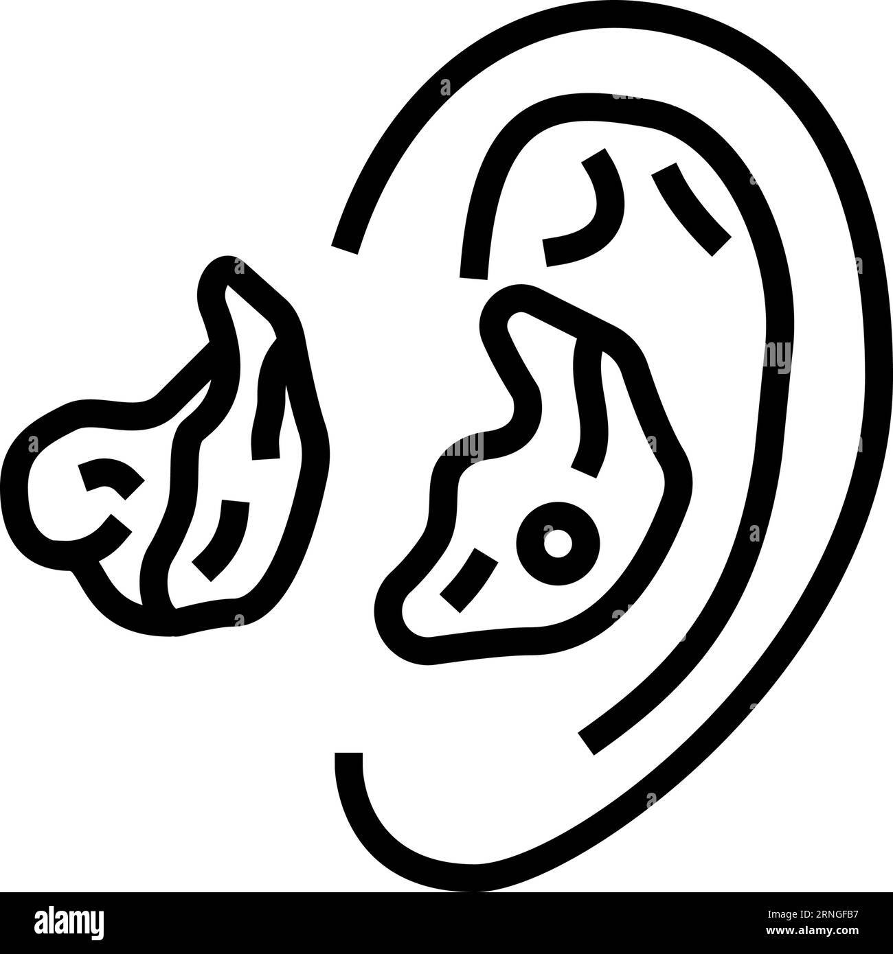 ear mold audiologist doctor line icon vector illustration Stock Vector