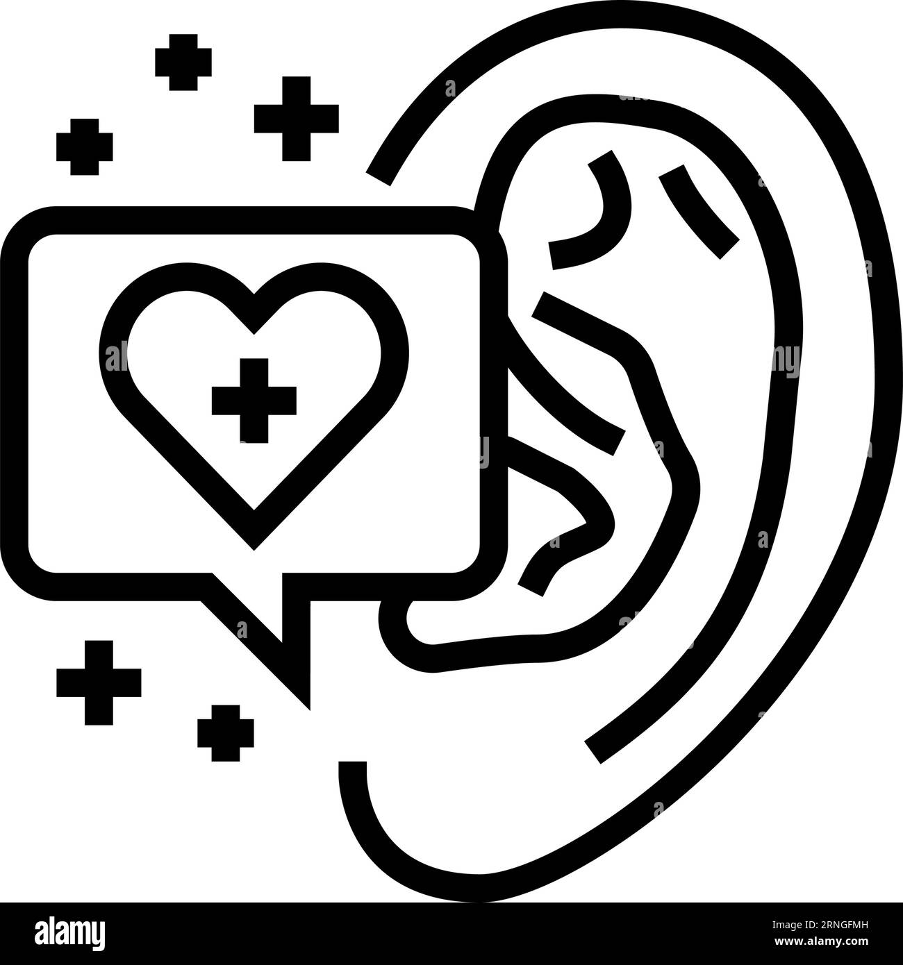 hearing health audiologist doctor line icon vector illustration Stock