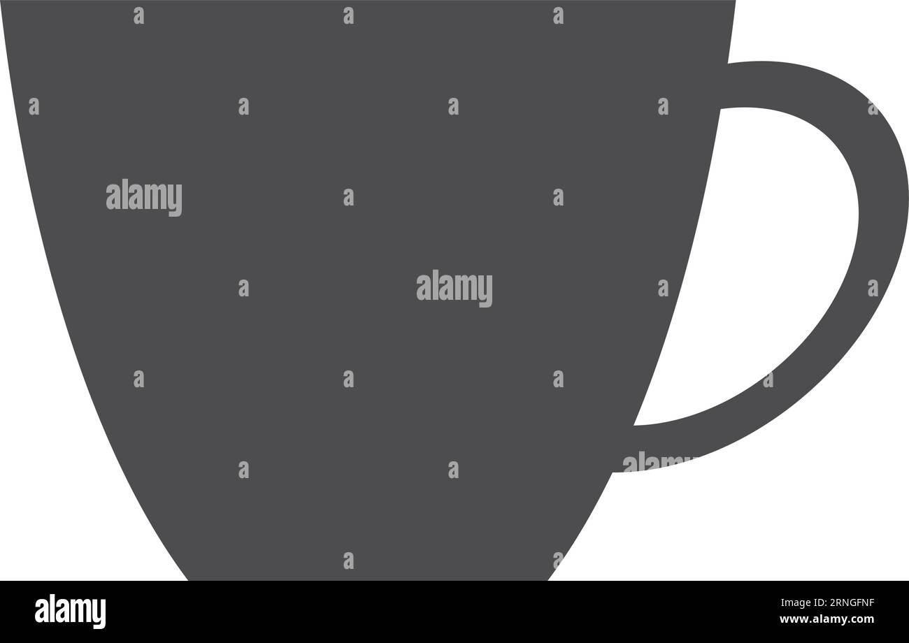 Black ceramic mug icon. Cozy cup symbol Stock Vector